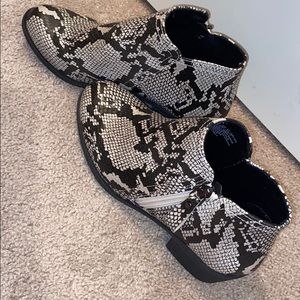 Snake skin booties